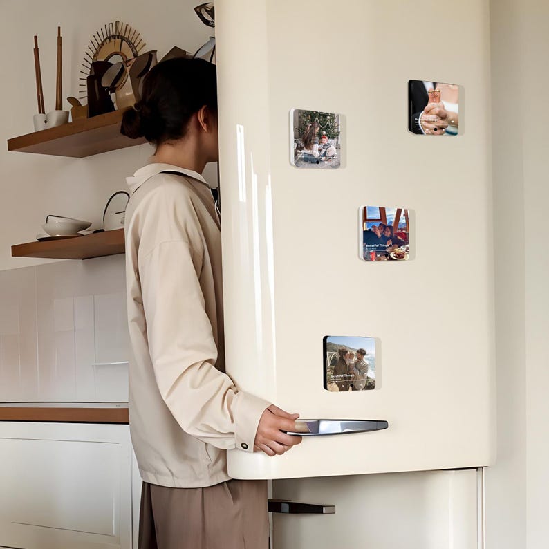 Custom Photo Fridge Magnet With Album Cover - Couple Gifts