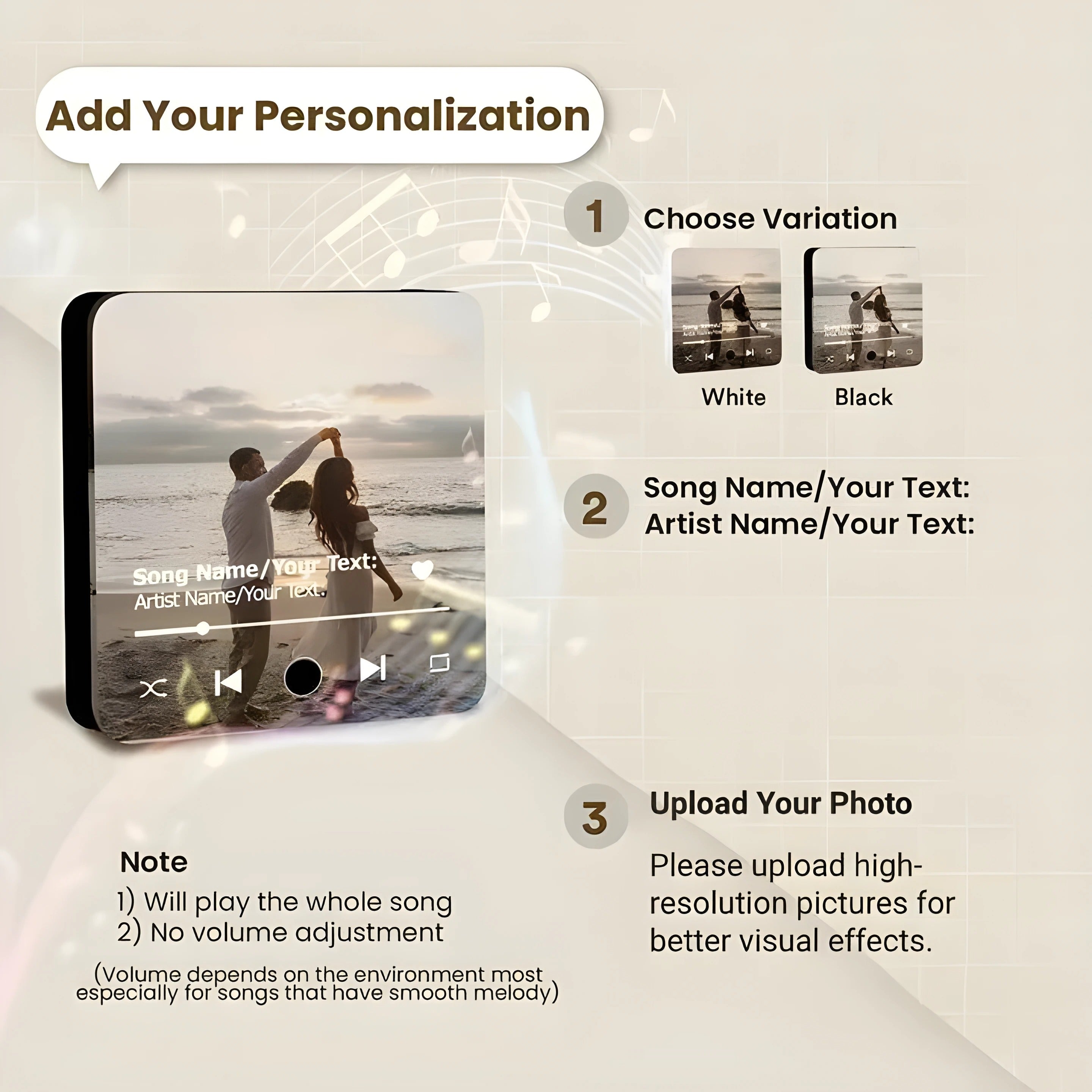 Custom Photo Fridge Magnet With Album Cover - Couple Gifts
