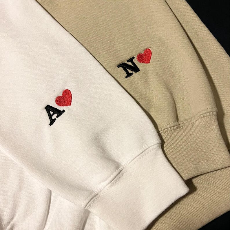 Personalized Couple Portrait Embroidered Sweatshirt