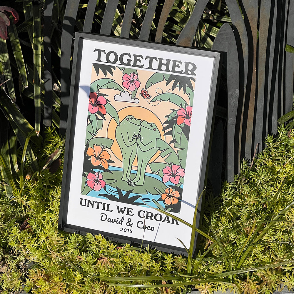 50%OFF⭐️Personalized Couple Print, Custom Frog Illustration Frame