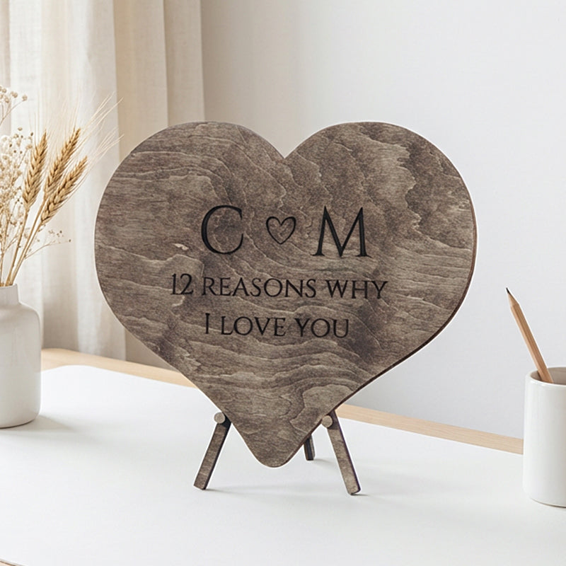 12 Reasons Why I Love You Unique Wooden Puzzle Valentine Gifts for Him/Her
