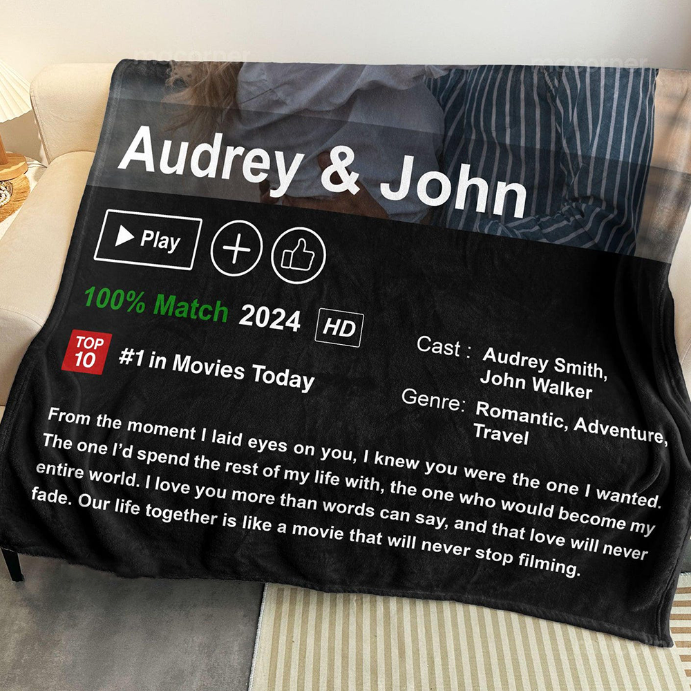 50%OFF⭐️Custom Loveflix Movie Photo Blanket