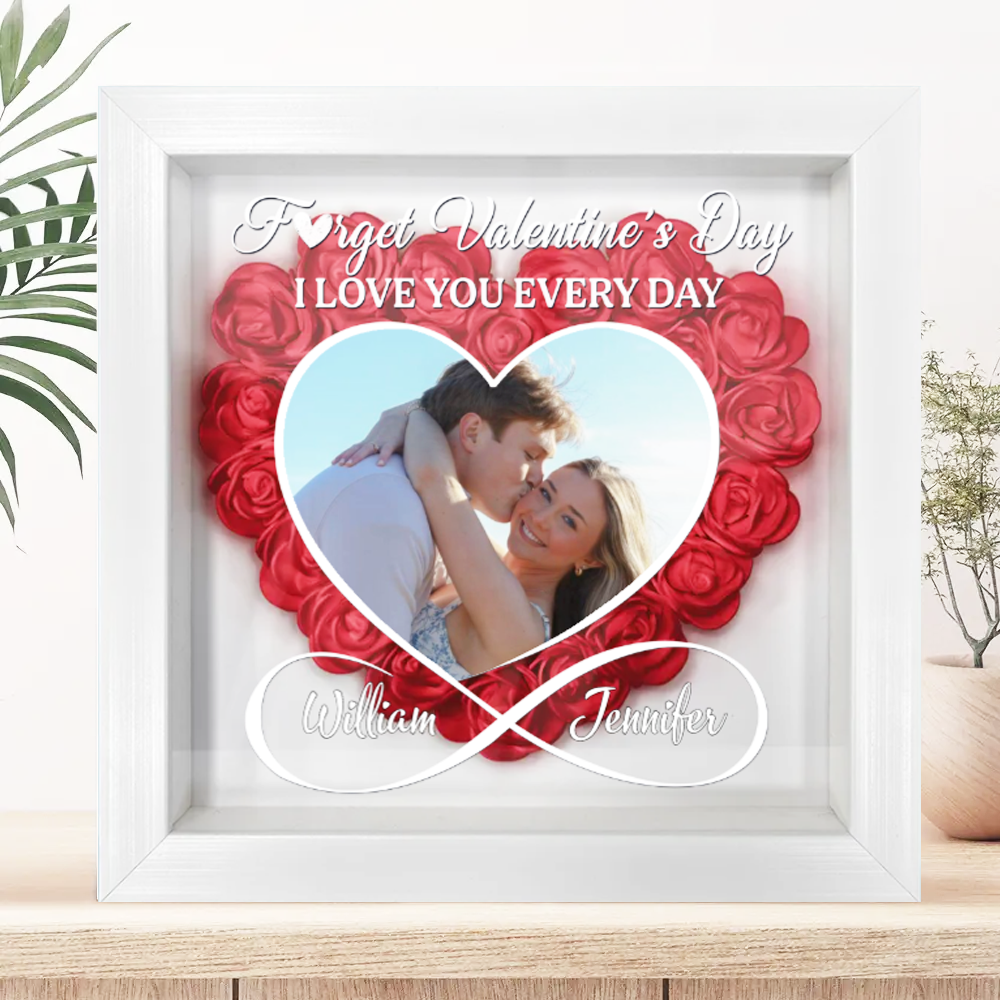 Custom Photo I Love You Everyday - Personalized Flower Shadow Box