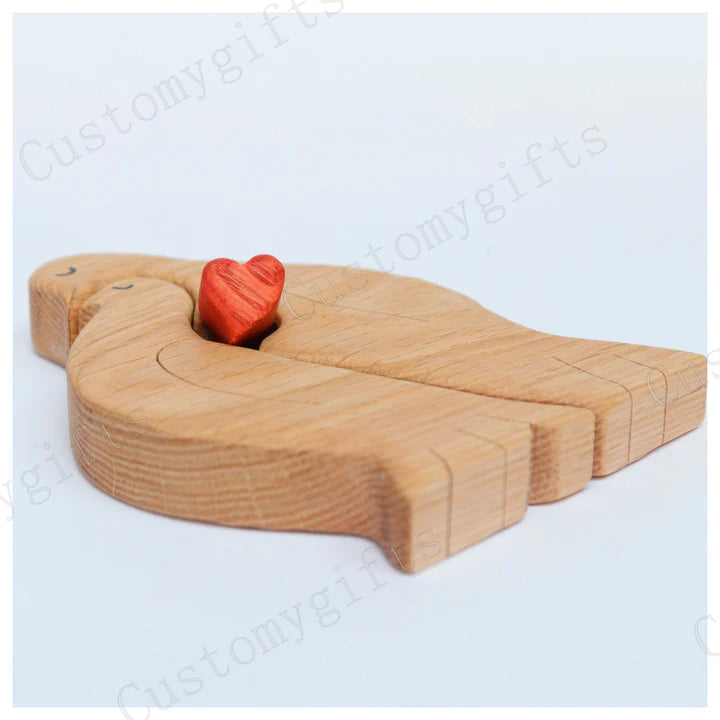 2 Wooden doves family puzzle