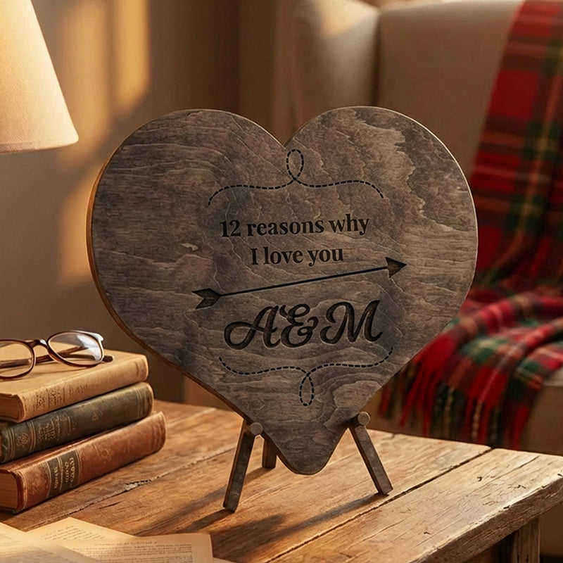 12 Reasons Why I Love You Unique Wooden Puzzle Valentine Gifts for Him/Her