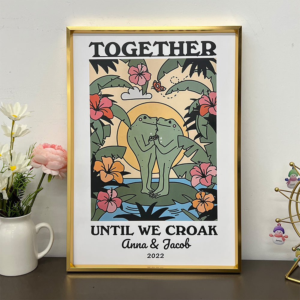 50%OFF⭐️Personalized Couple Print, Custom Frog Illustration Frame