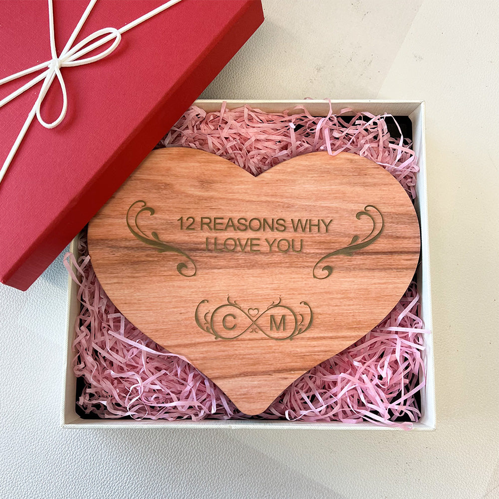 50%OFF⭐️12 Reasons Why I Love You Unique Puzzle Custom Photo Wooden Frame Gift
