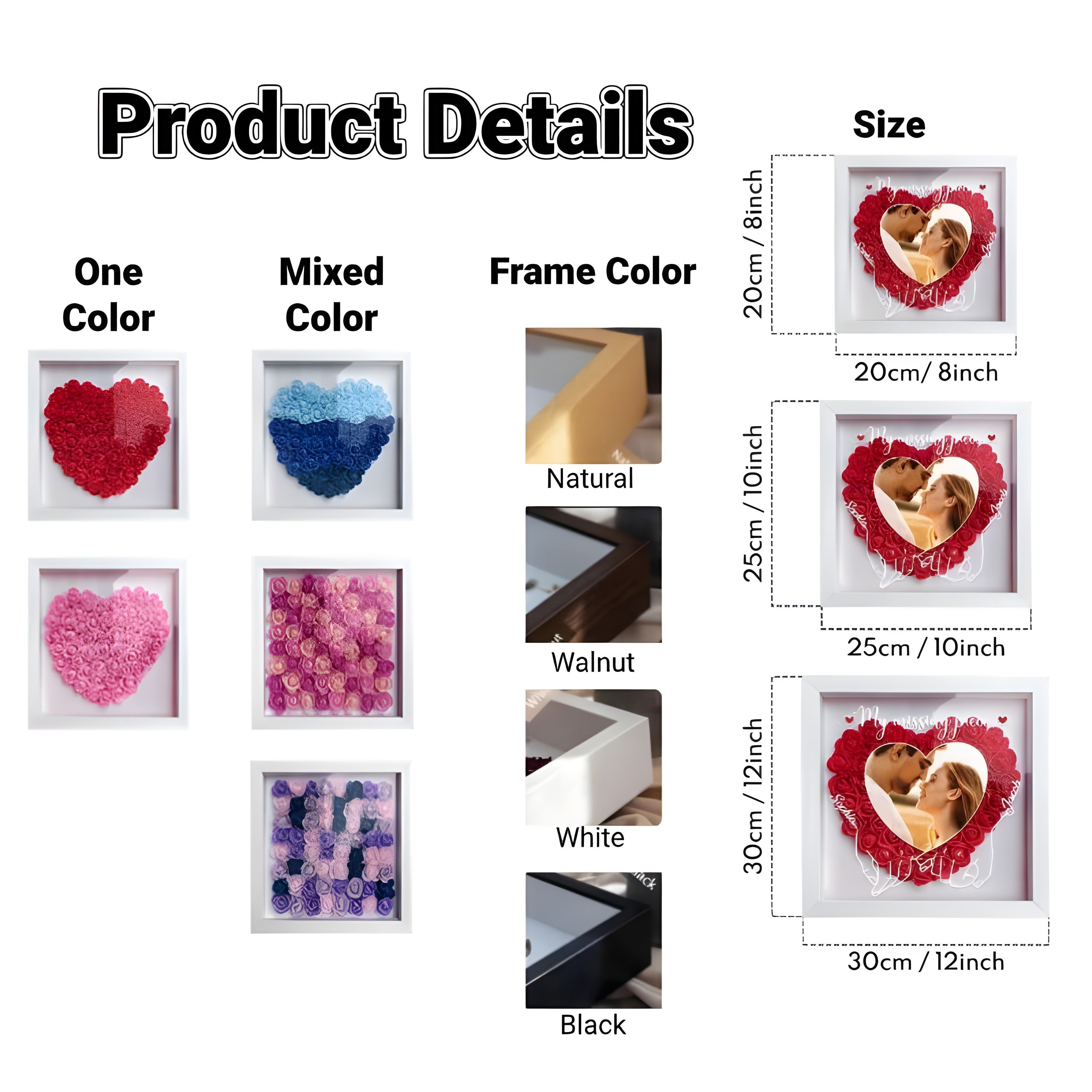Custom Photo I Love You Everyday - Personalized Flower Shadow Box