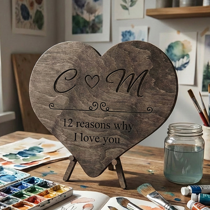 12 Reasons Why I Love You Unique Wooden Puzzle Valentine Gifts for Him/Her