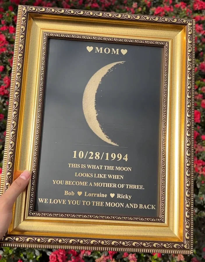 50%OFF🌔Custom Couple Art Frame/ REAL MOON PHASE - For Memory Gift