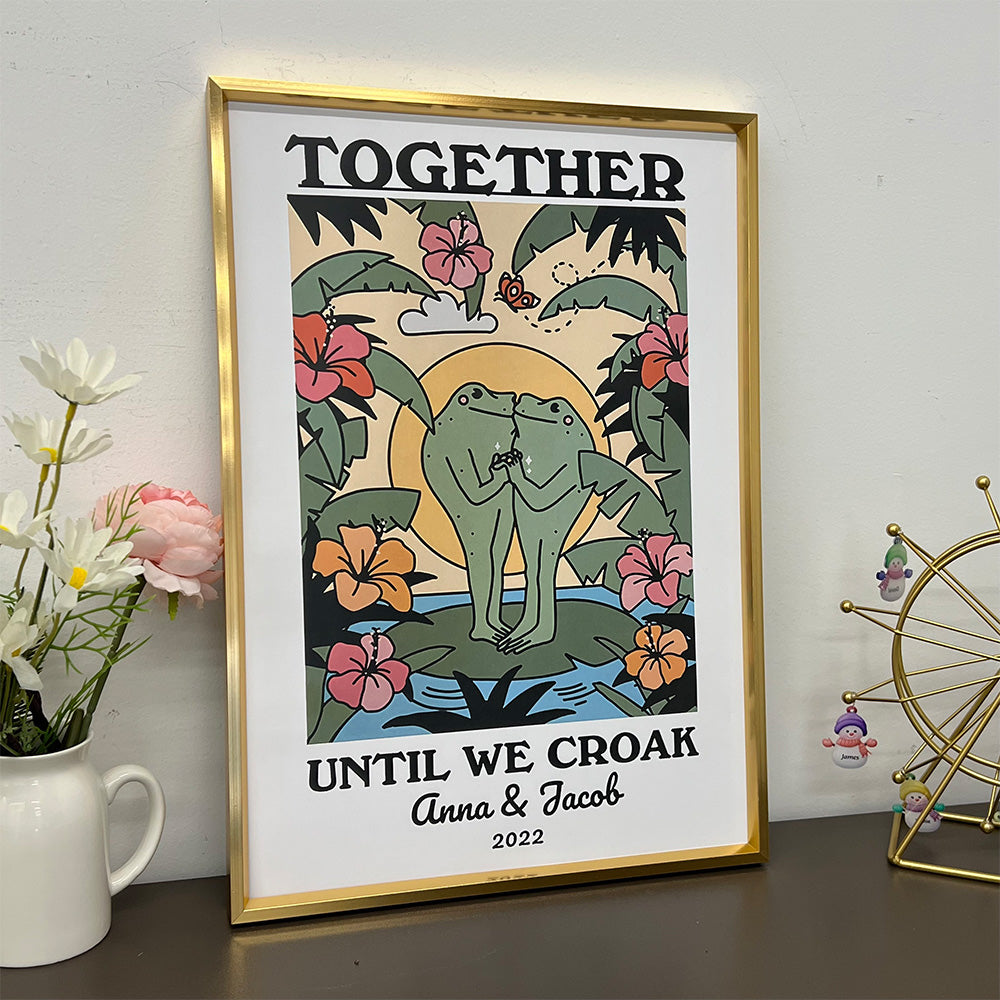 50%OFF⭐️Personalized Couple Print, Custom Frog Illustration Frame
