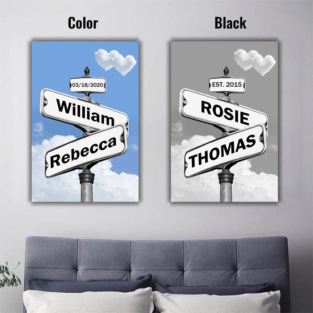 50%OFF⭐️Personalized Names Street Heart Sign Wall Art Frame