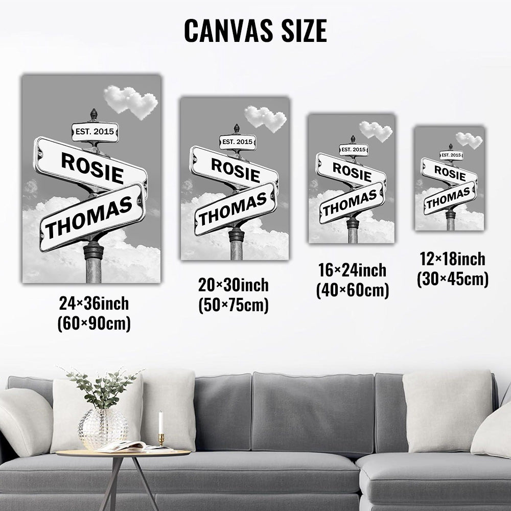 50%OFF⭐️Personalized Names Street Heart Sign Wall Art Frame