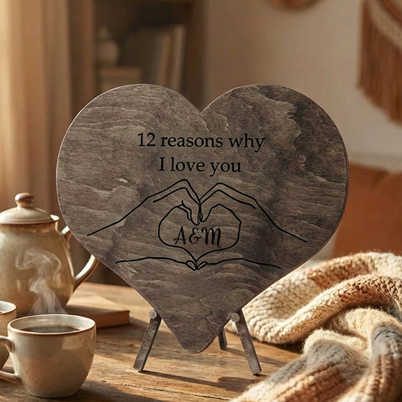12 Reasons Why I Love You Unique Wooden Puzzle Valentine Gifts for Him/Her