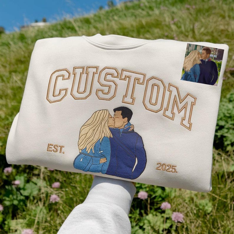 Personalized Couple Embroidered Sweatshirts, Valentine's Day Gift