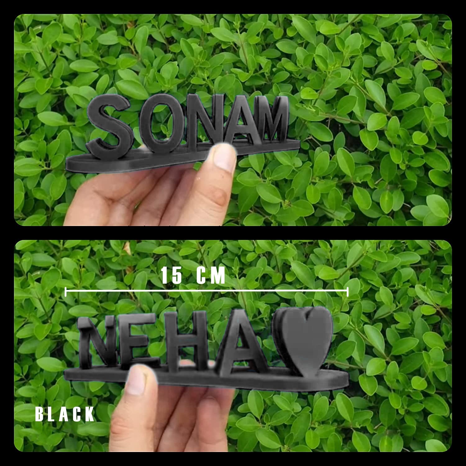 Dual Name Illusion Love 3d Printed Gift