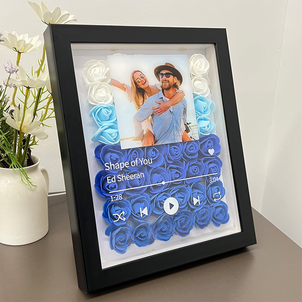 50%OFF⭐️Personalized Music Flower Shadow Box with Photo for Couples