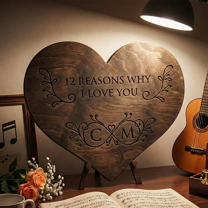 12 Reasons Why I Love You Unique Wooden Puzzle Valentine Gifts for Him/Her