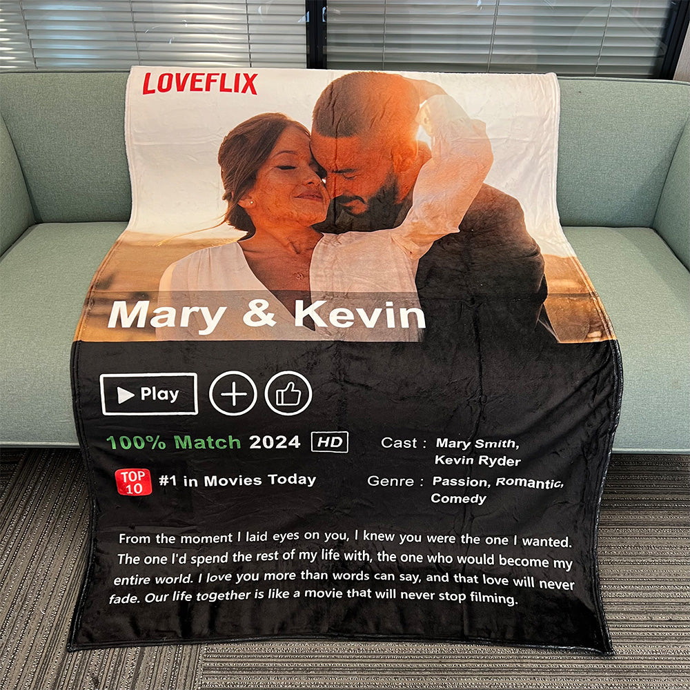 50%OFF⭐️Custom Loveflix Movie Photo Blanket