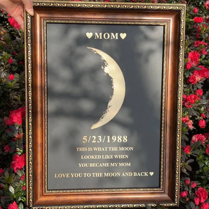 50%OFF🌔Custom Couple Art Frame/ REAL MOON PHASE - For Memory Gift