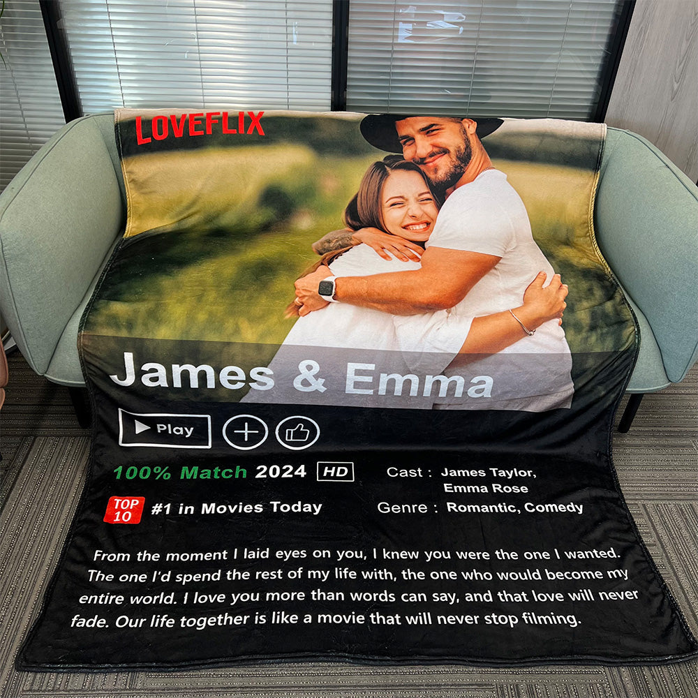 50%OFF⭐️Custom Loveflix Movie Photo Blanket