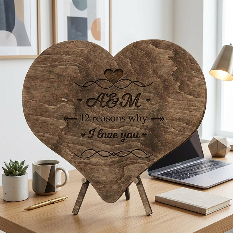 12 Reasons Why I Love You Unique Wooden Puzzle Valentine Gifts for Him/Her