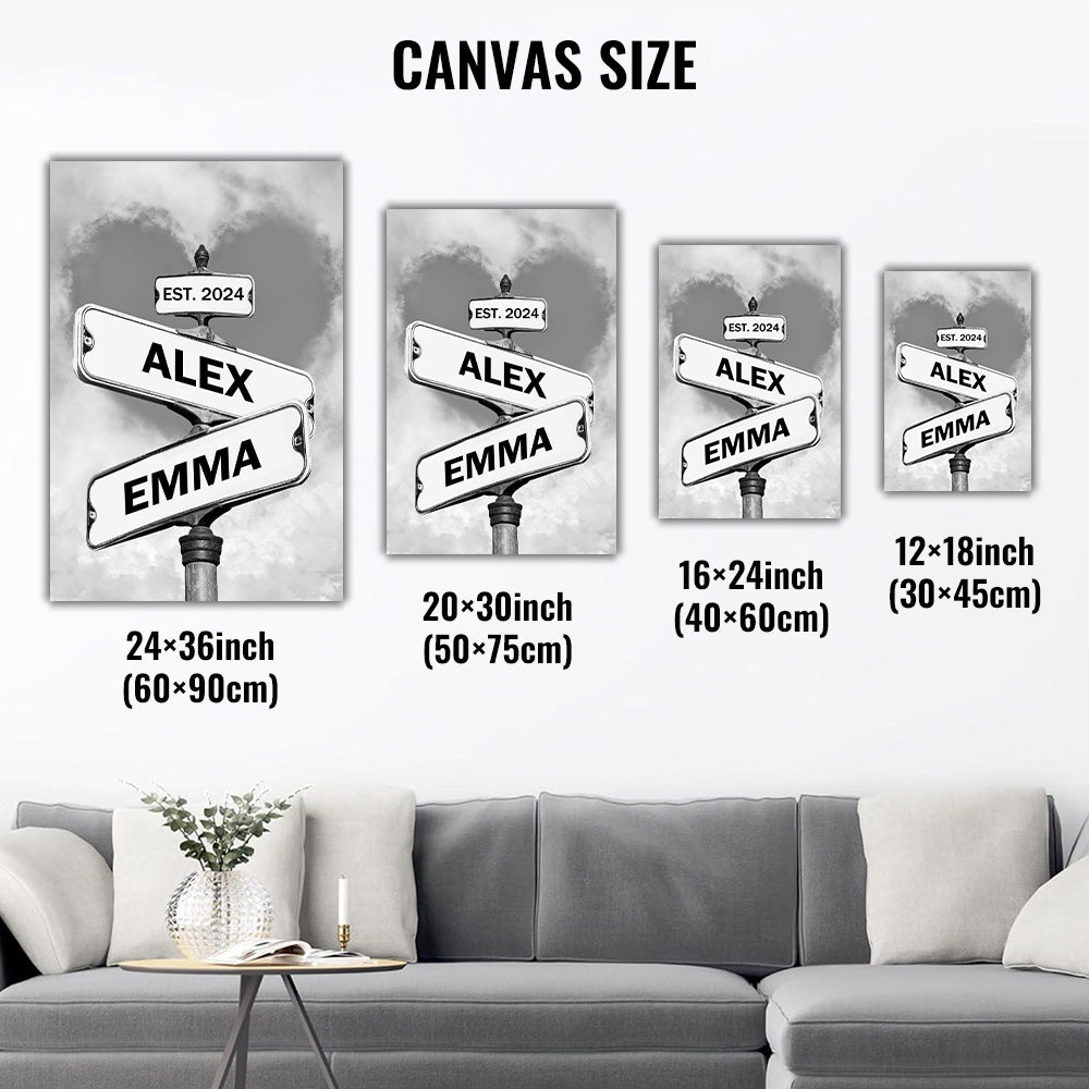50%OFF⭐️Custom Names Street Heart Sign Wall Art Frame For Couple