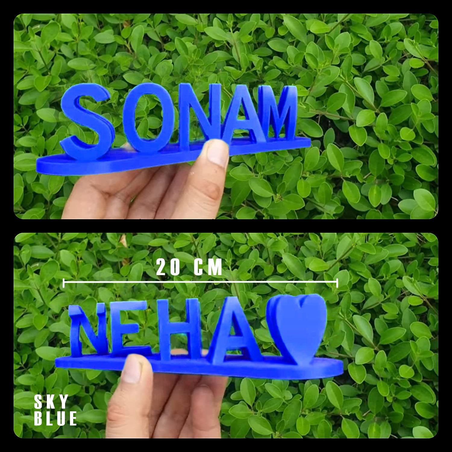 Dual Name Illusion Love 3d Printed Gift
