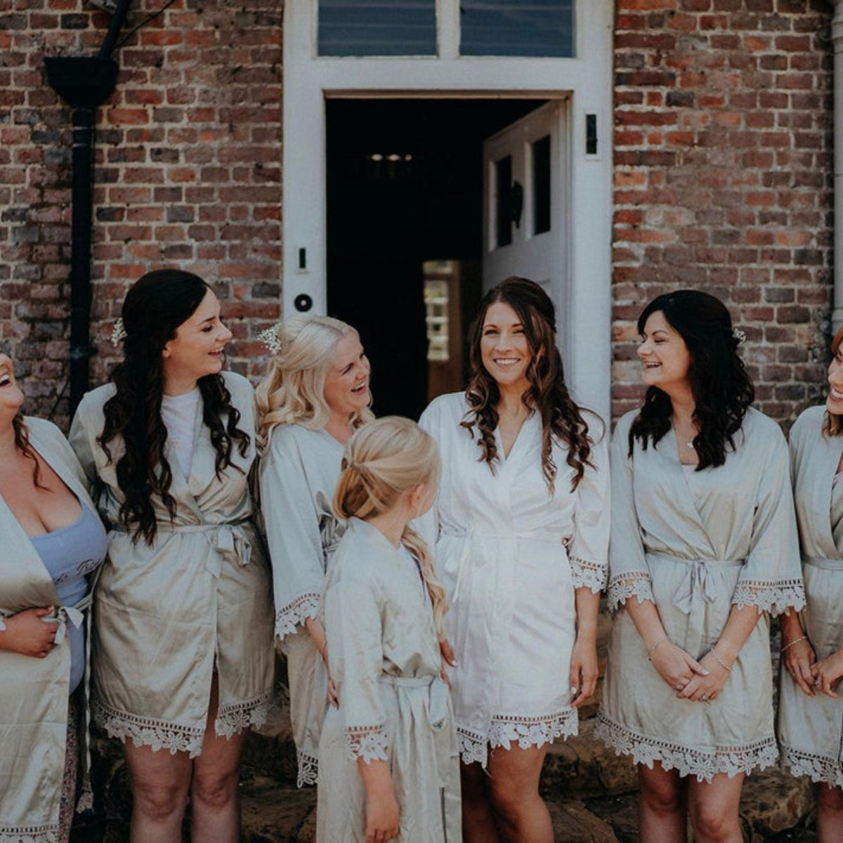 Personalized Sage Bridesmaid Robes | Bridesmaid Silk Robes