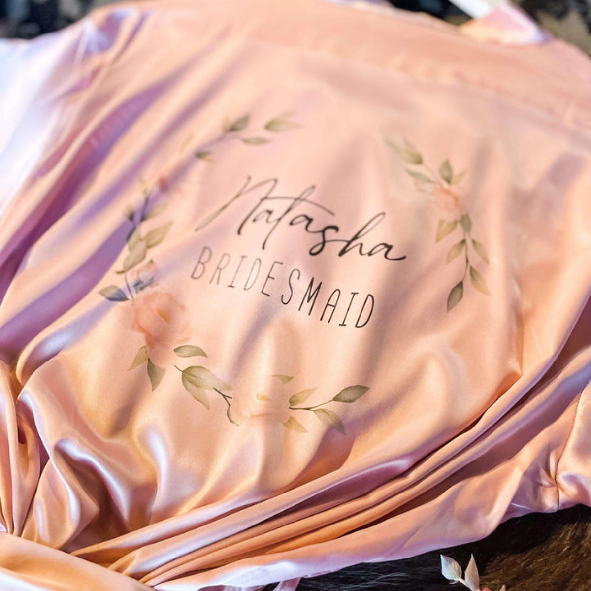 Personalized Sage Bridesmaid Robes | Bridesmaid Silk Robes