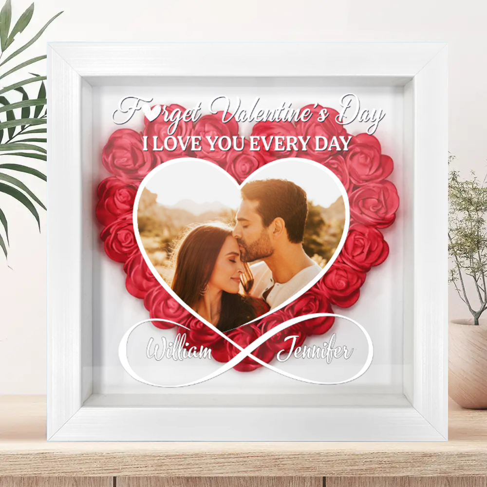 Custom Photo I Love You Everyday - Personalized Flower Shadow Box