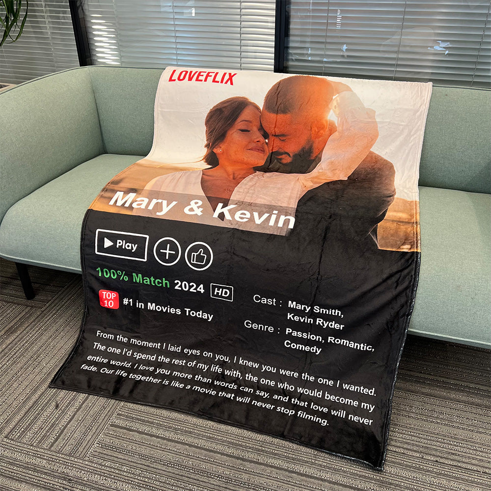 50%OFF⭐️Custom Loveflix Movie Photo Blanket