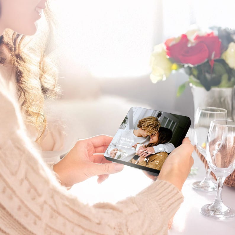Custom Photo Fridge Magnet With Album Cover - Couple Gifts