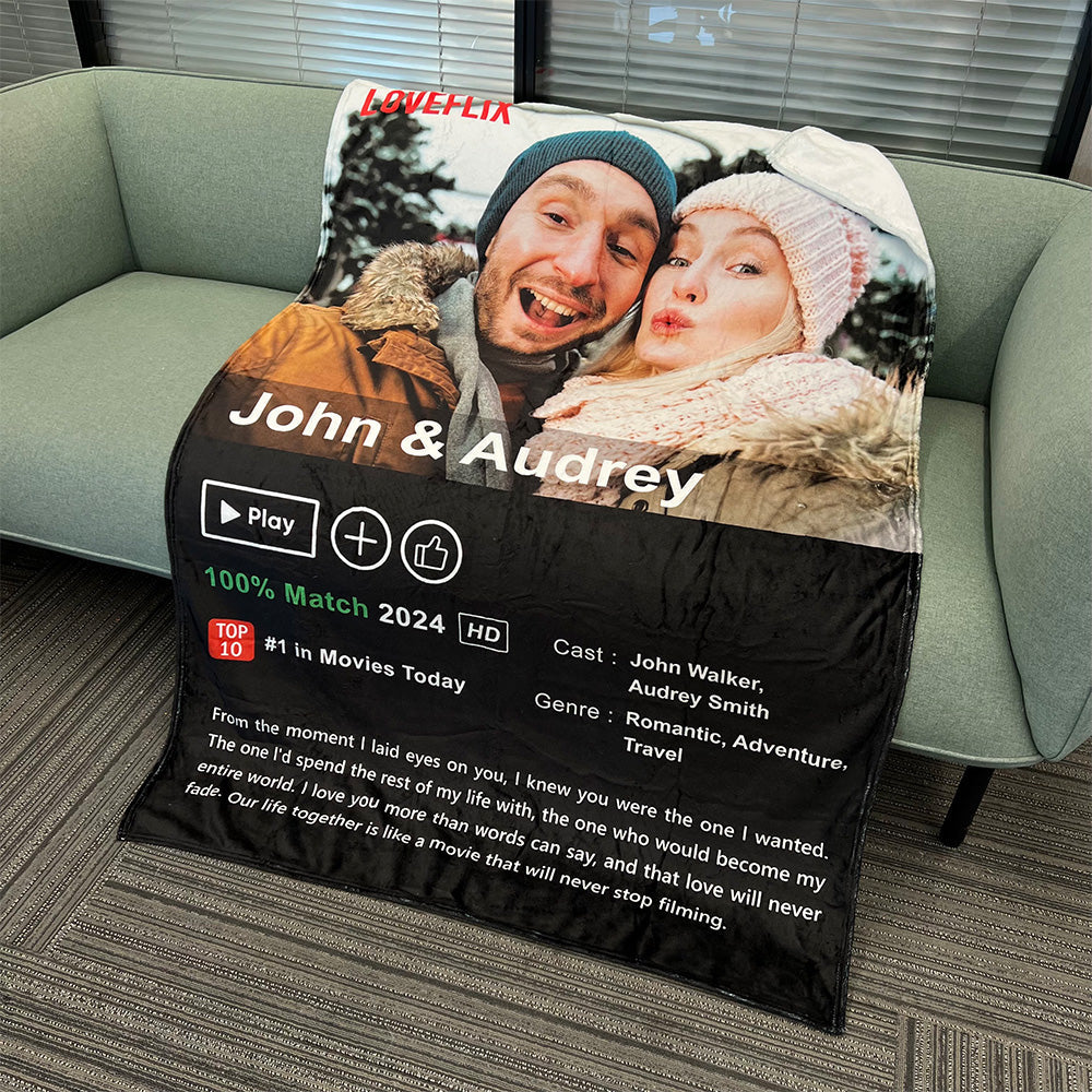 50%OFF⭐️Custom Loveflix Movie Photo Blanket
