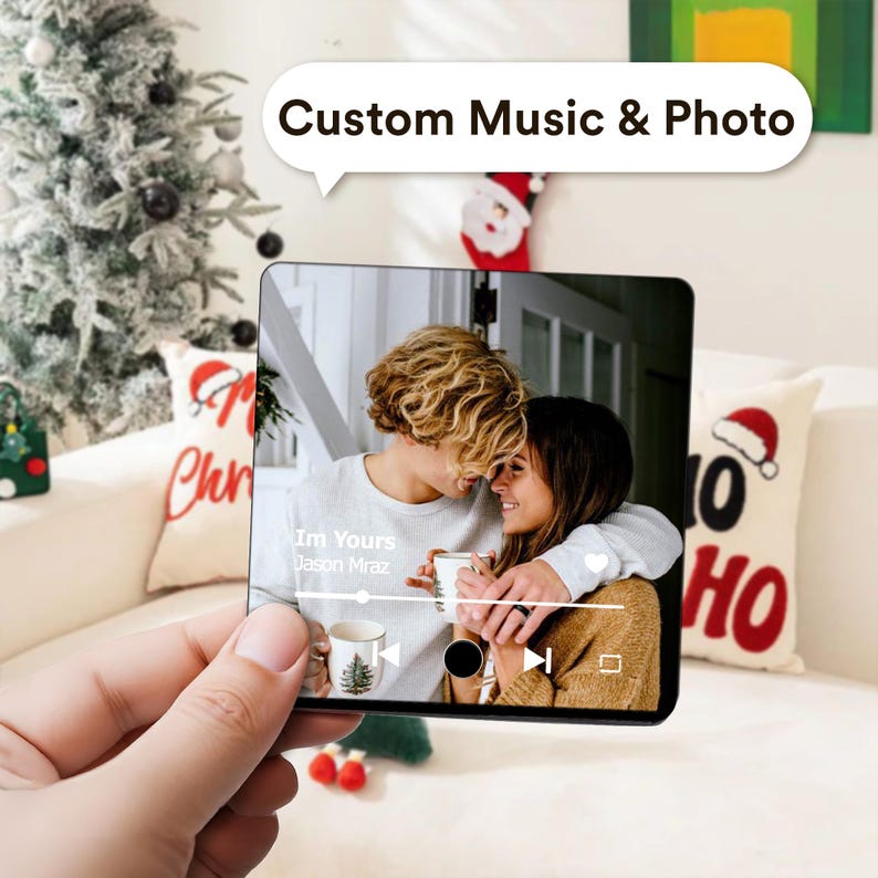 Custom Photo Fridge Magnet With Album Cover - Couple Gifts