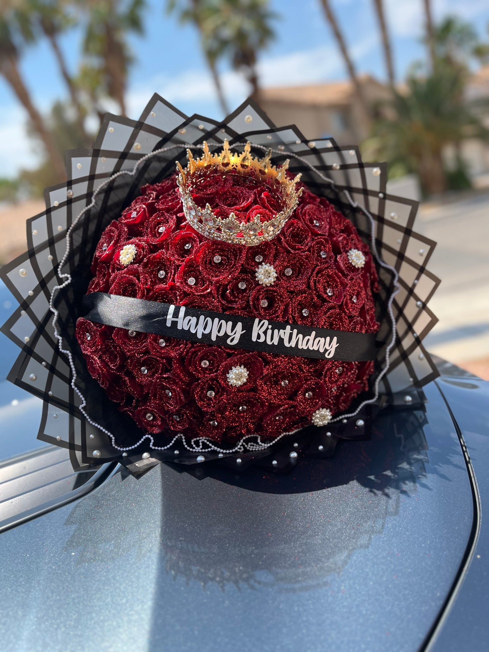 💕Beautiful Rhinestones Bouquet of Forever Glitter Roses (Never Fade)💐—Perfect Valentine's Day Gift