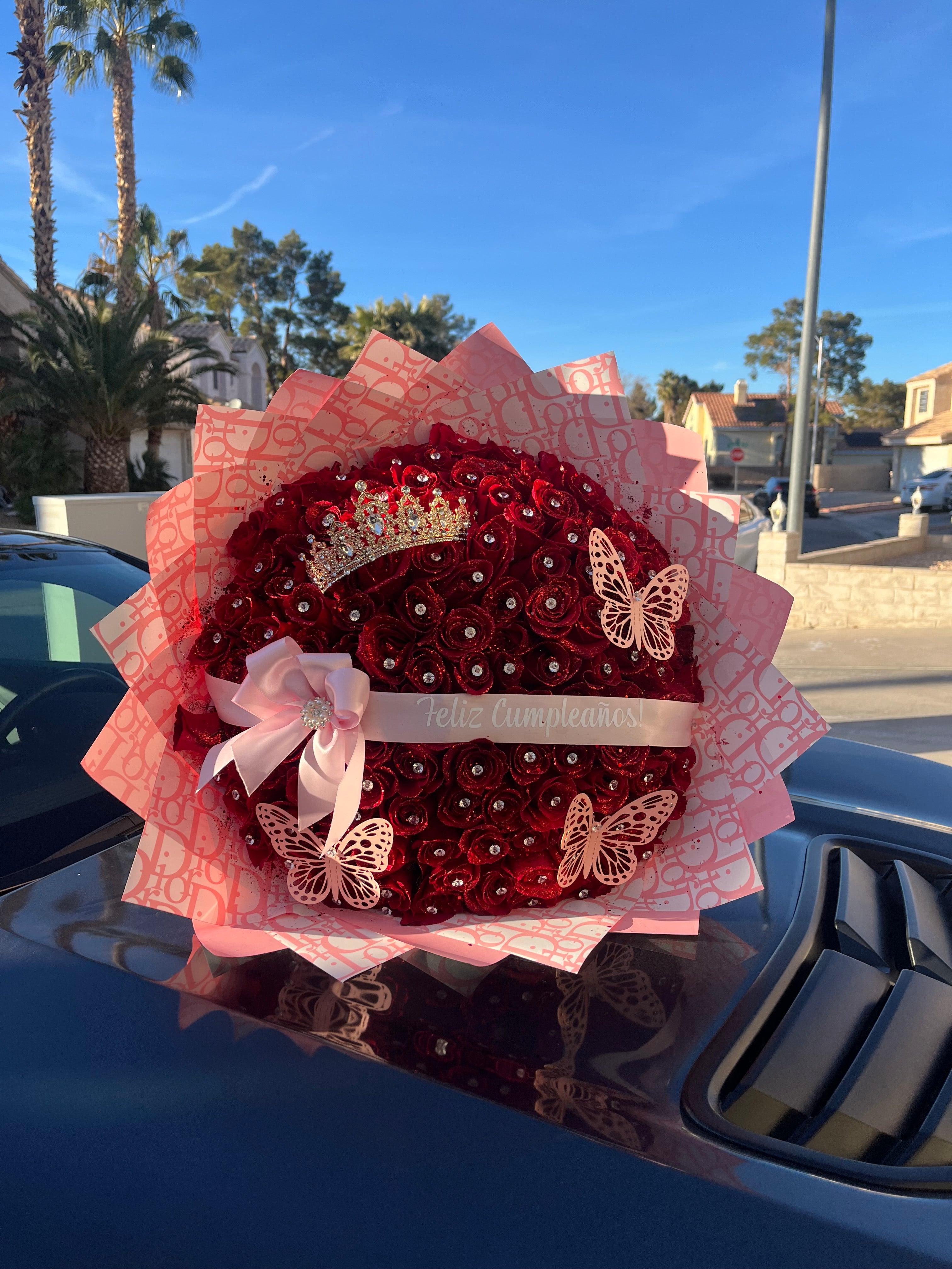 💕Beautiful Rhinestones Bouquet of Forever Glitter Roses (Never Fade)💐—Perfect Valentine's Day Gift