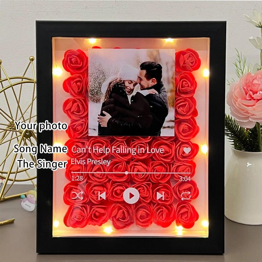 50%OFF⭐️Personalized Music Flower Shadow Box with Photo for Couples