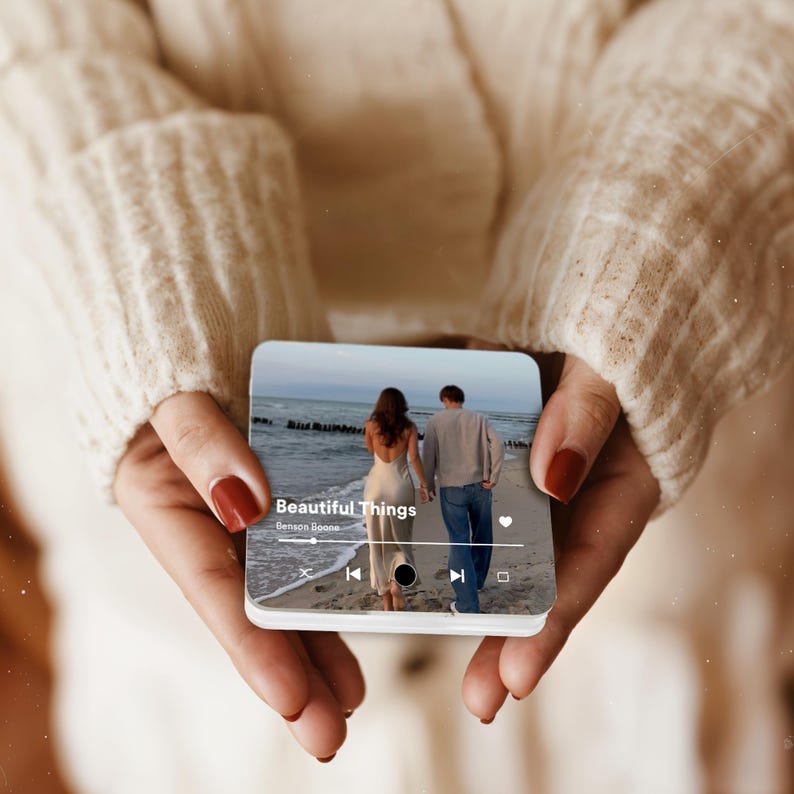 Custom Photo Fridge Magnet With Album Cover - Couple Gifts