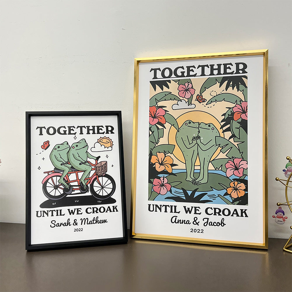 50%OFF⭐️Personalized Couple Print, Custom Frog Illustration Frame