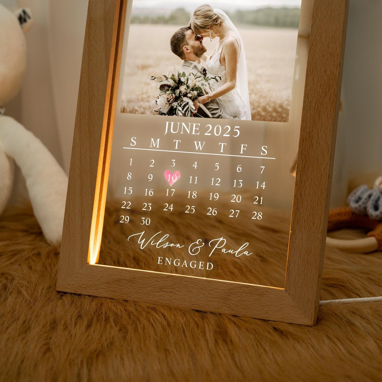 Custom Couple Photo LED Light, Anniversary Gift