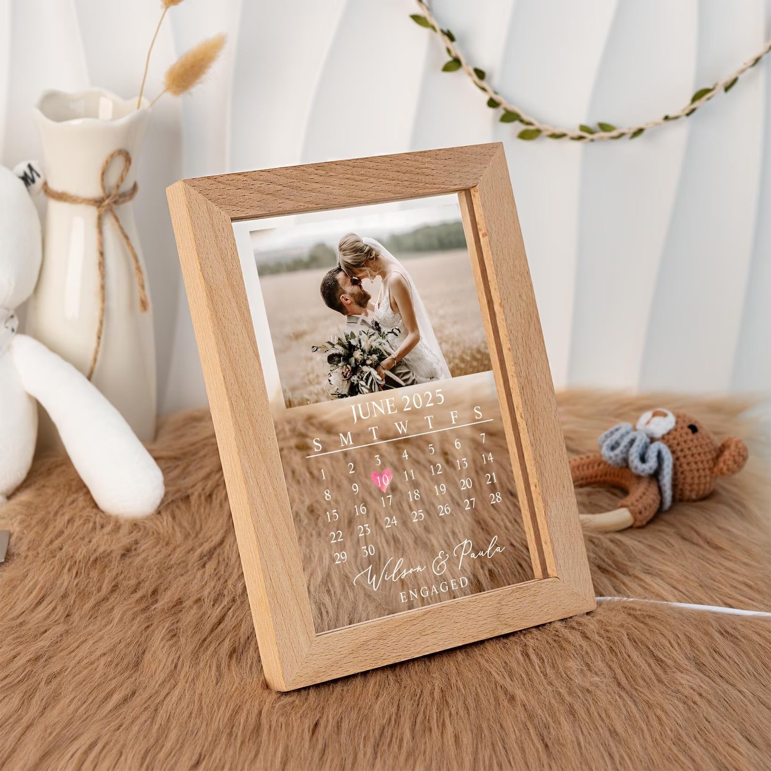 Custom Couple Photo LED Light, Anniversary Gift