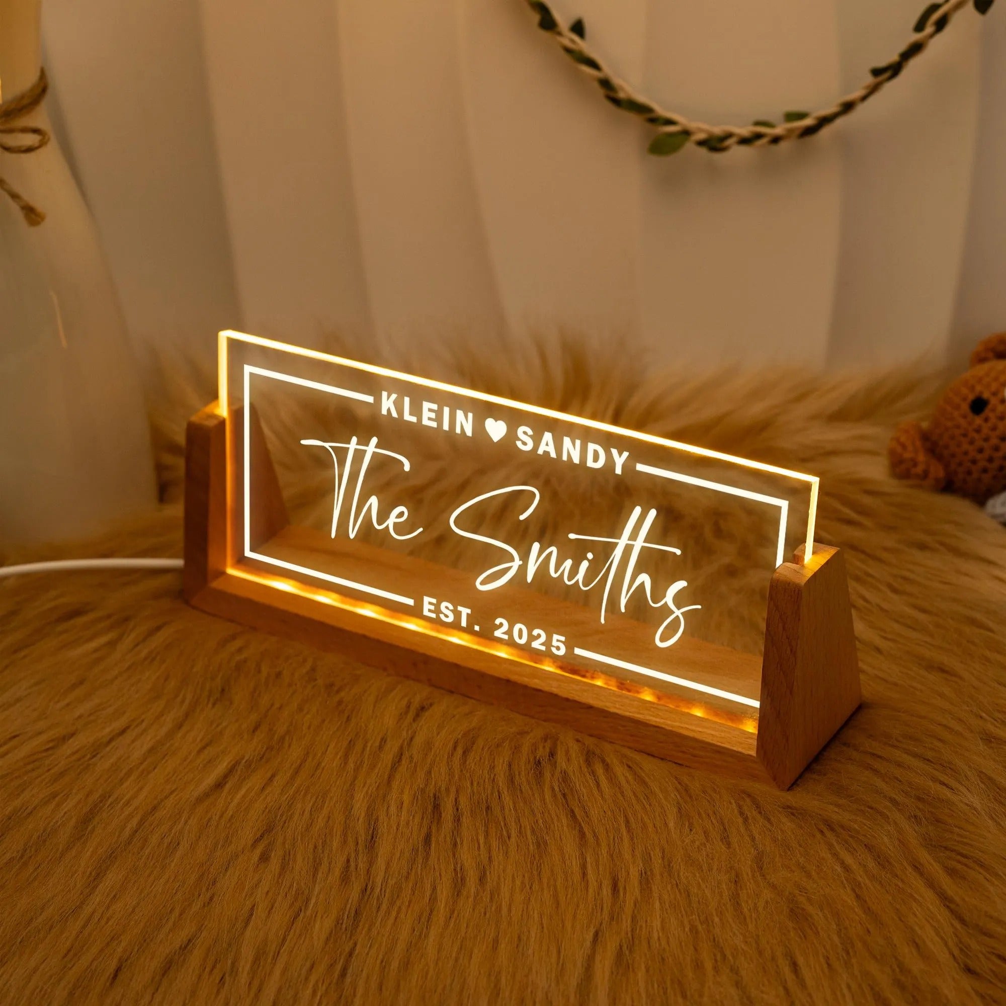 Custom Names and Date Lamp,Custom Wedding Night Light,Anniversary Gift,Romantic Gift for Couple