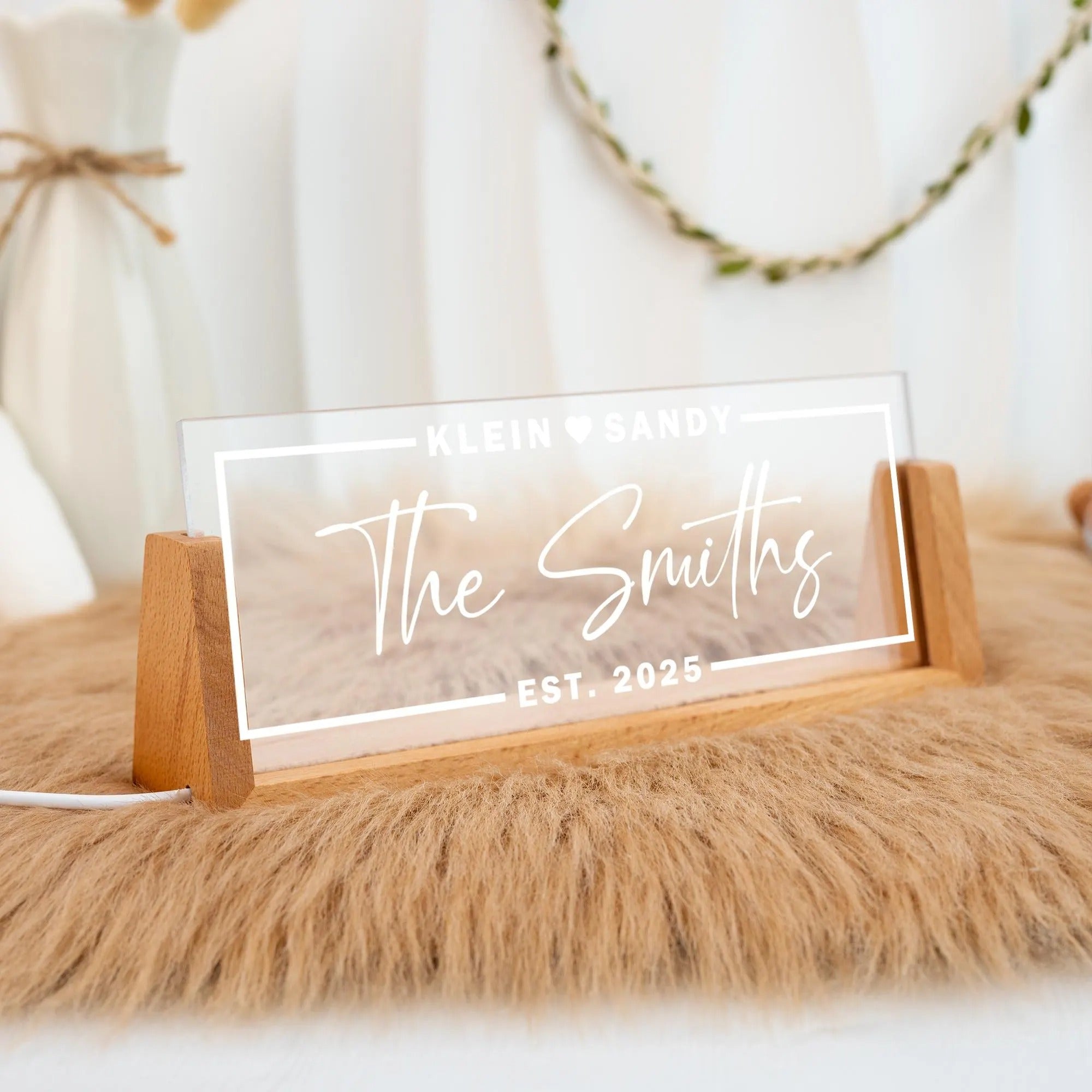 Custom Names and Date Lamp,Custom Wedding Night Light,Anniversary Gift,Romantic Gift for Couple