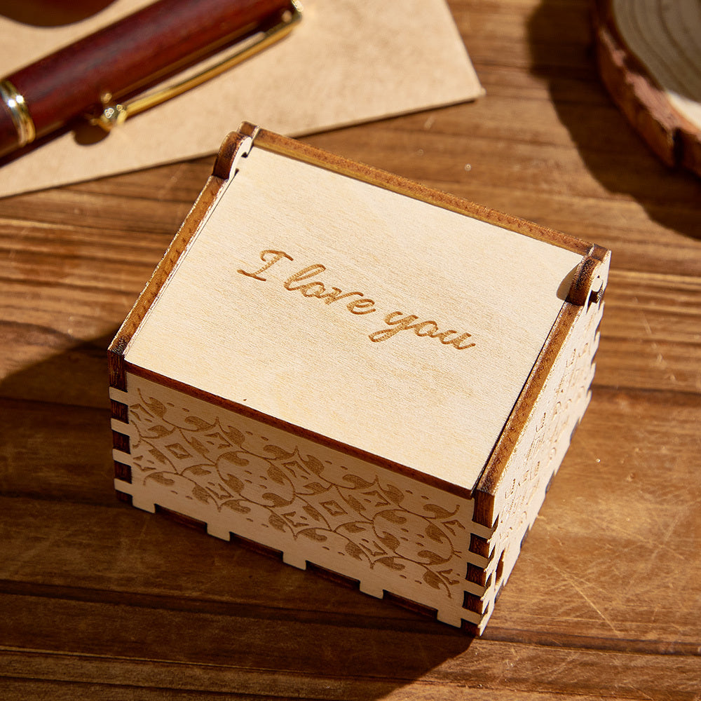 Personalized Digital Music Box for Couples - Engraved Wooden Music Box with Text & Melody of Your Choice π΅β¨
