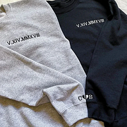 💖Custom Embroidered Roman Numeral Date Couple's Sweatshirt