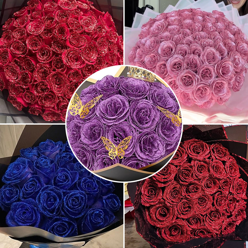 Glitter Rose Bouquet, Valentine's Day Gift🎈