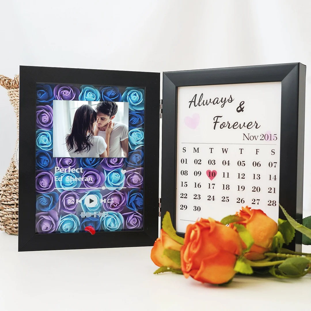 đșNew Custom Music Flowers Frame with Anniversary