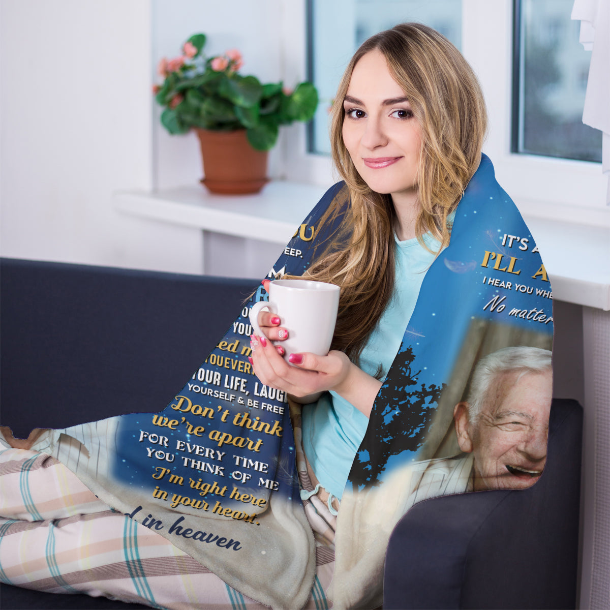 I'm Right Here In Your Heart - Personalized Blanket - Memorial Gift For Wife