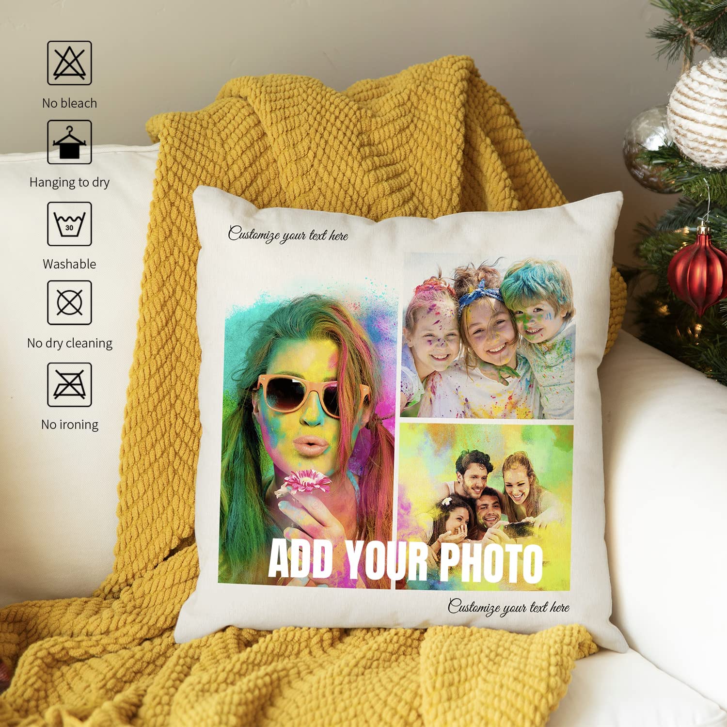 Personalized Custom Photo Throw Pillow